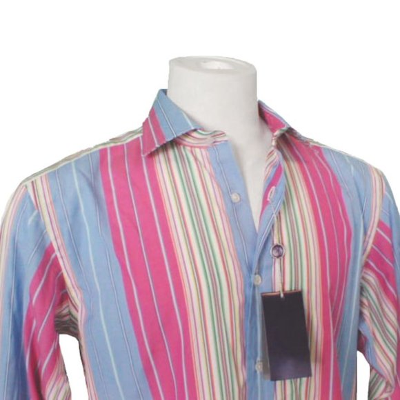 Ralph Lauren Purple Label Multicolor Striped Dress Shirt - Picture 1 of 2